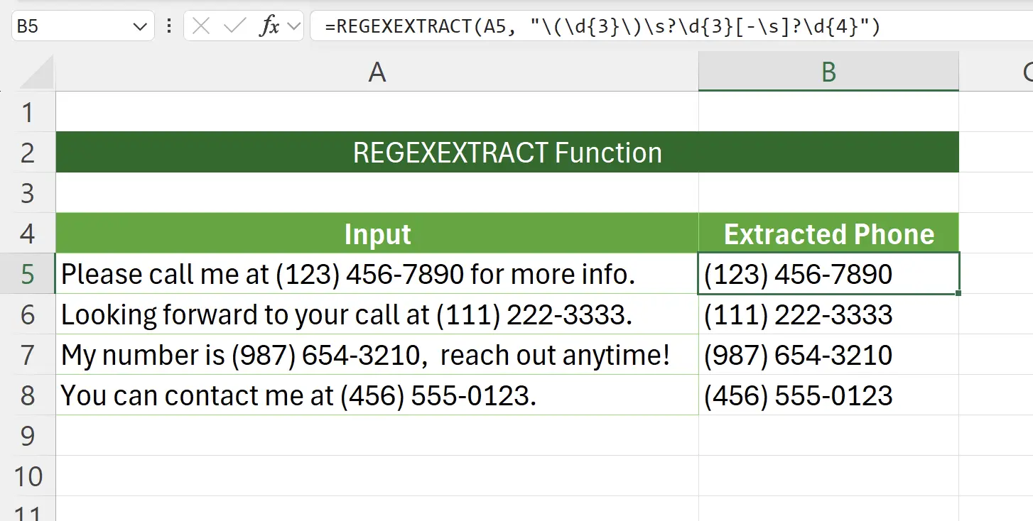 Introduction to the REGEXEXTRACT Function