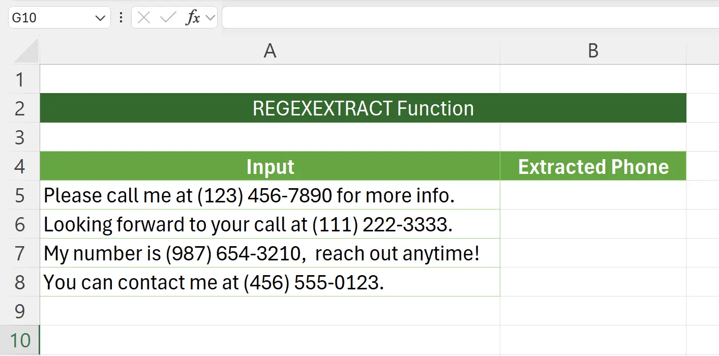 Example Scenario: Extracting Phone Numbers