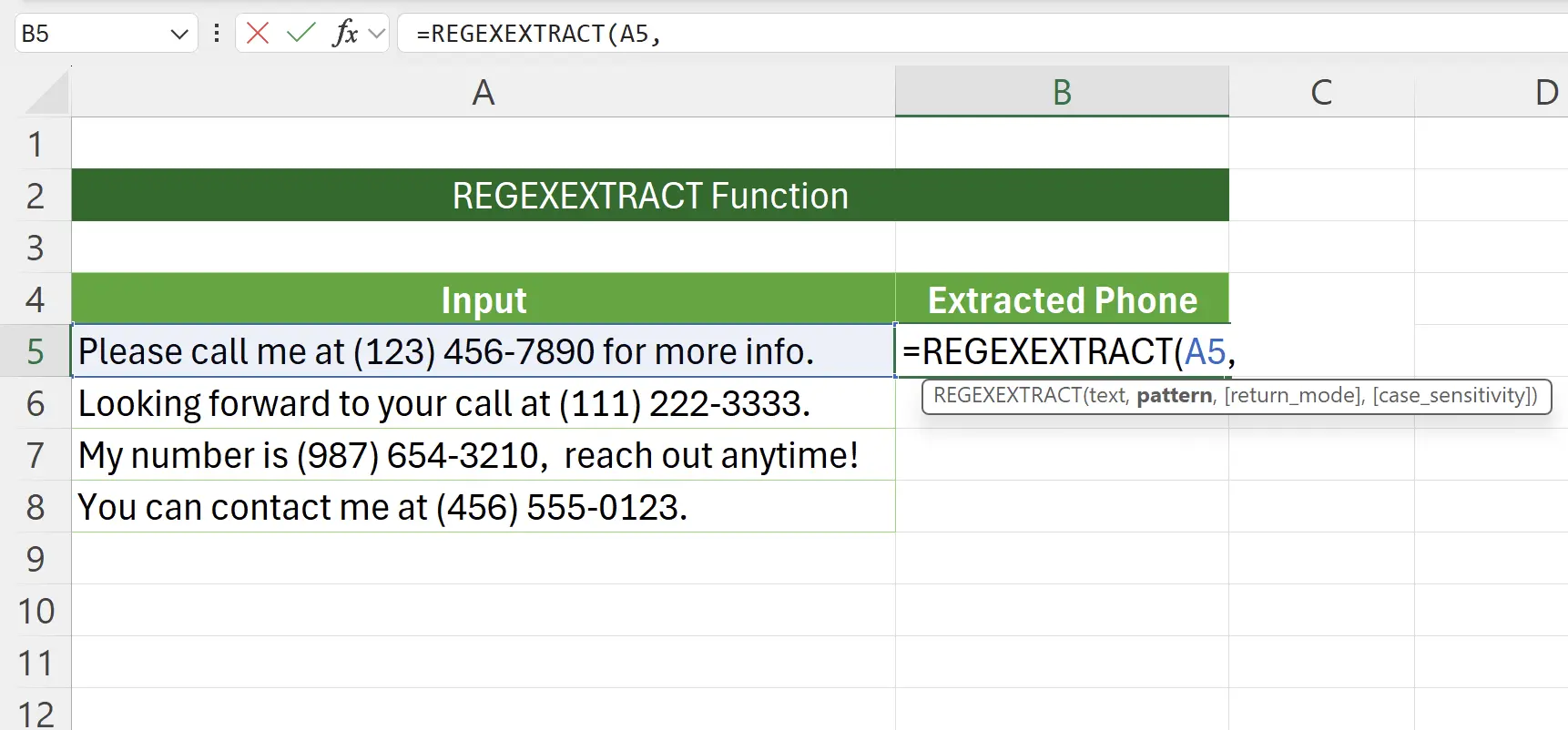 Getting Started with the REGEXEXTRACT Function