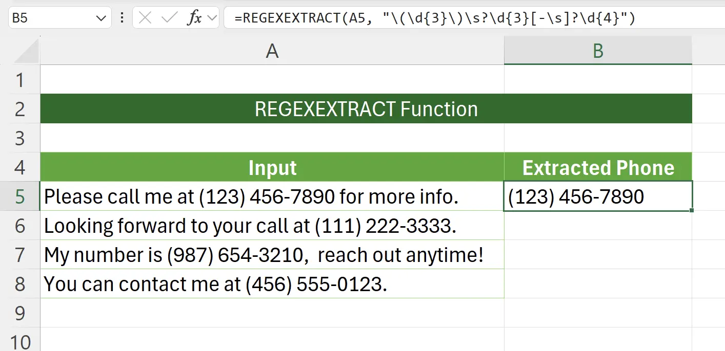 REGEXEXTRACT Function Takes Effect