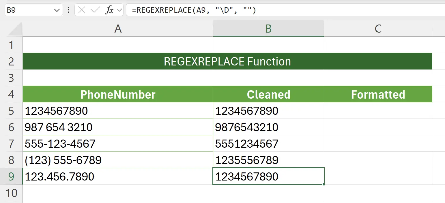 Successfully Filtered Out Non-Numeric Characters