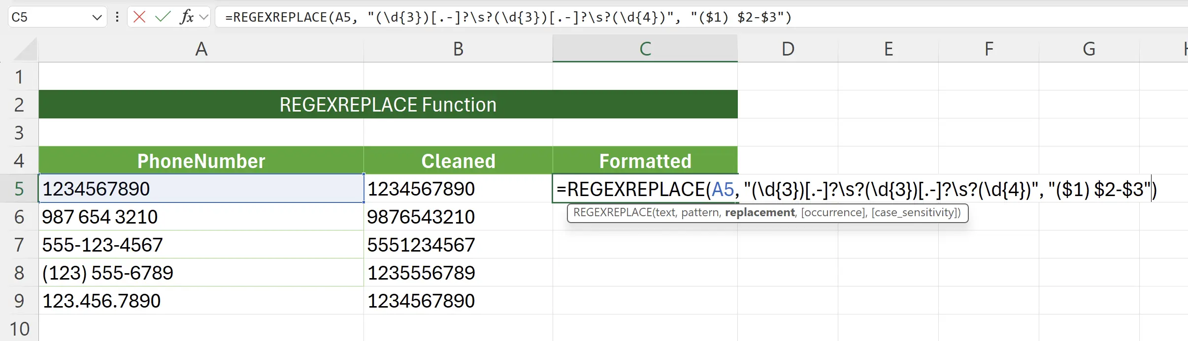 Format Phone Numbers
