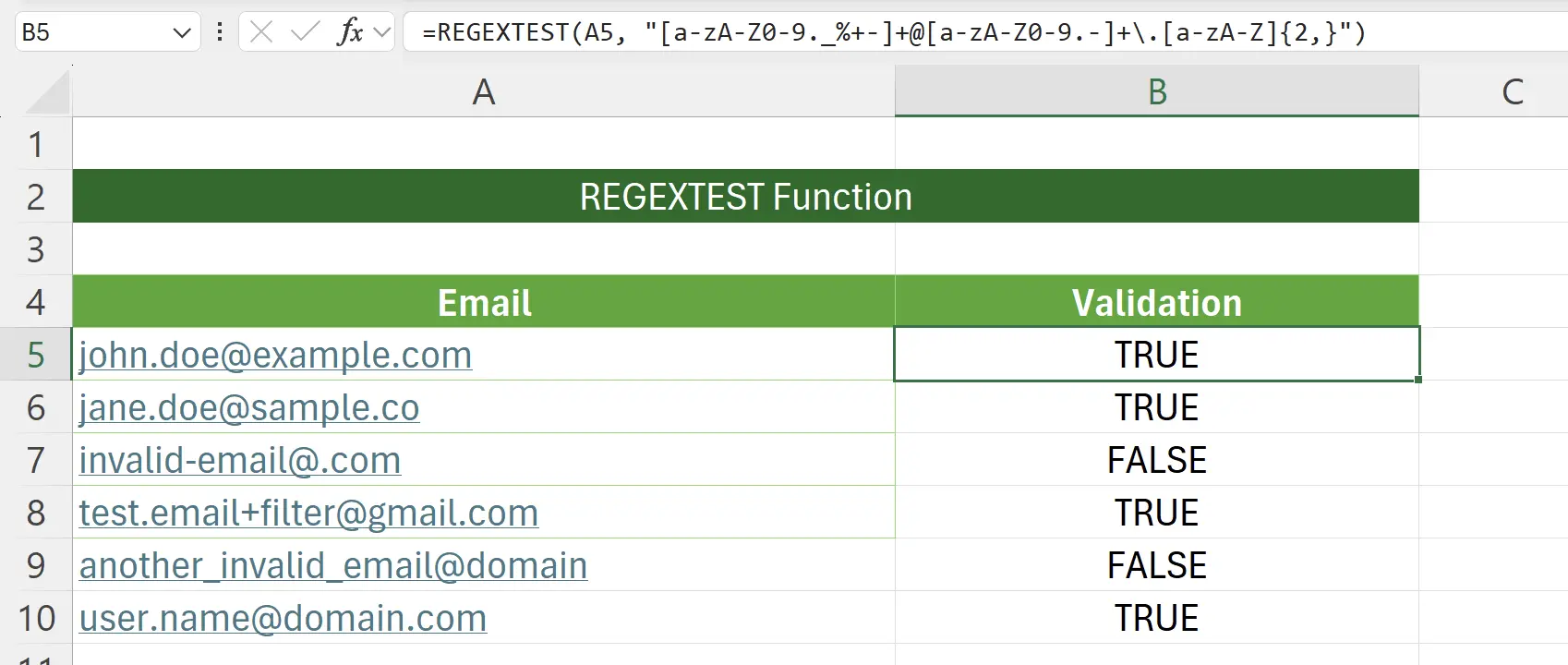 Introduction to the REGEXTEST Function