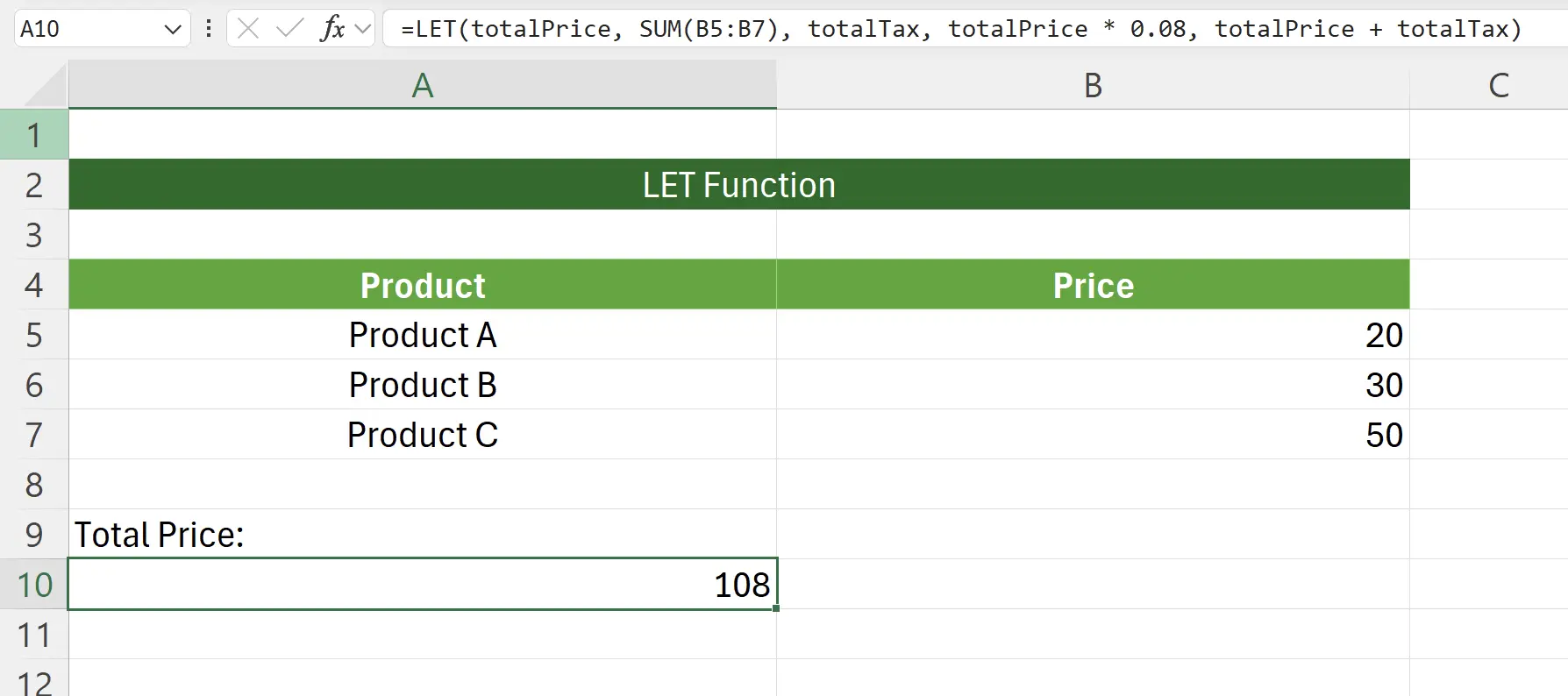 Introduction to the LET Function