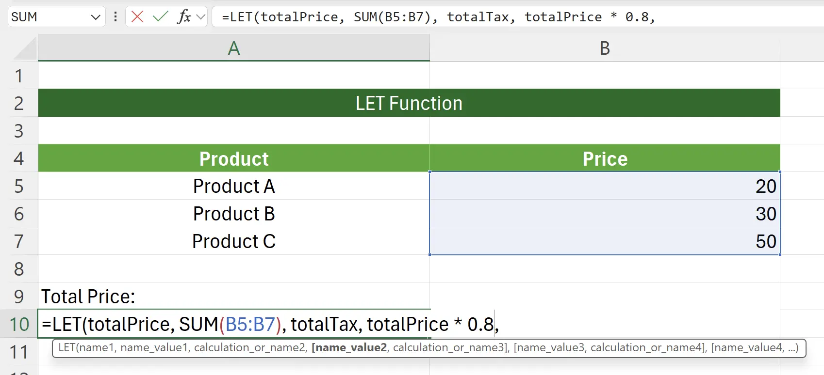 Define the second pair of names and values
