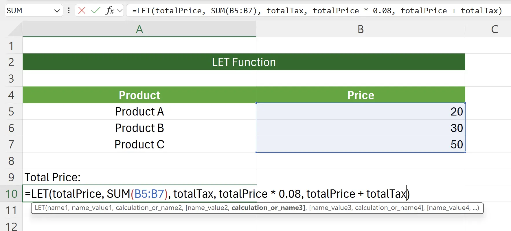 Calculate the final price
