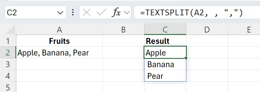 Split a cell vertically across rows