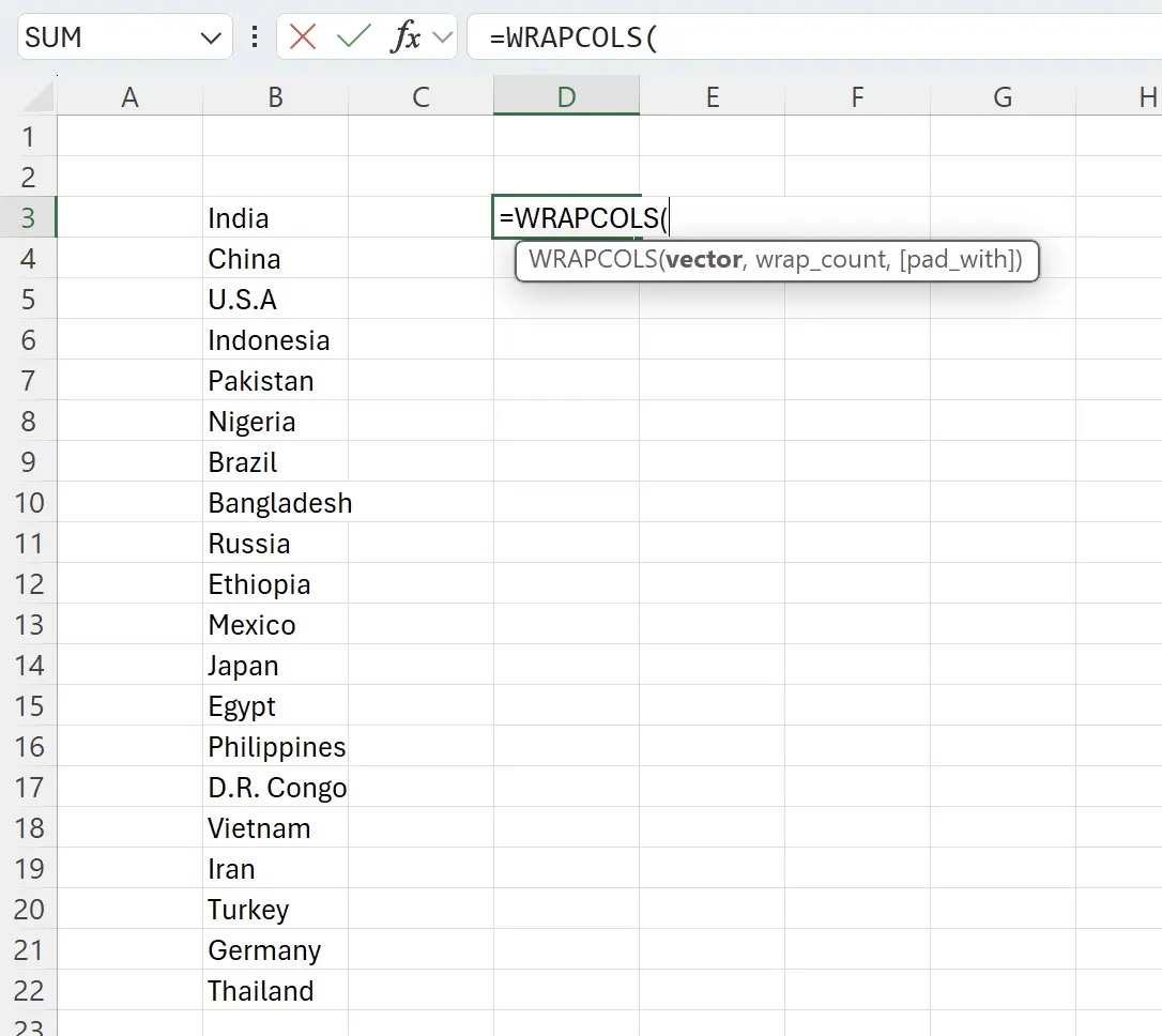 Getting Started with the WRAPCOLS Function