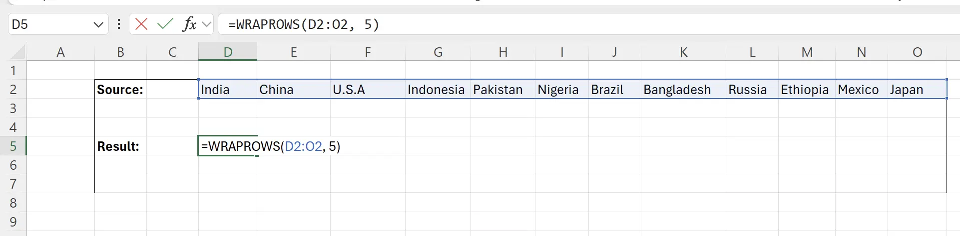 Specify How Many Columns of Data to Convert