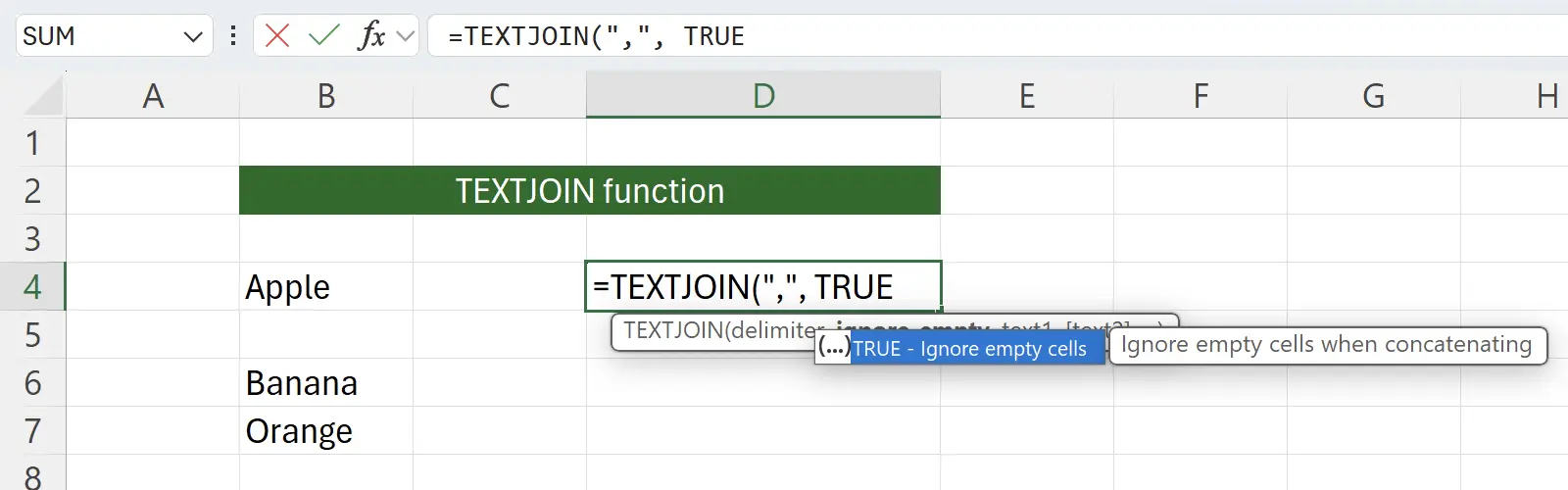 Set to Ignore Empty Cells