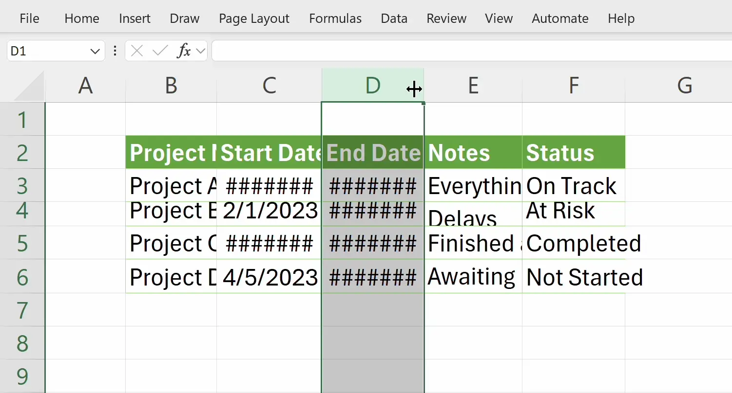 Auto Adjusting Rows/Columns