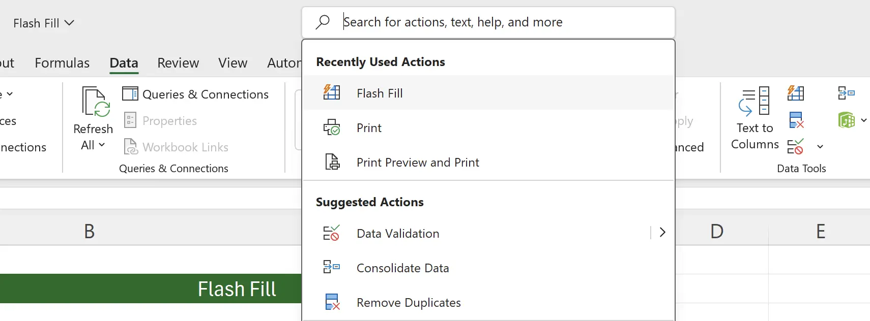 Search Box to Trigger Flash Fill