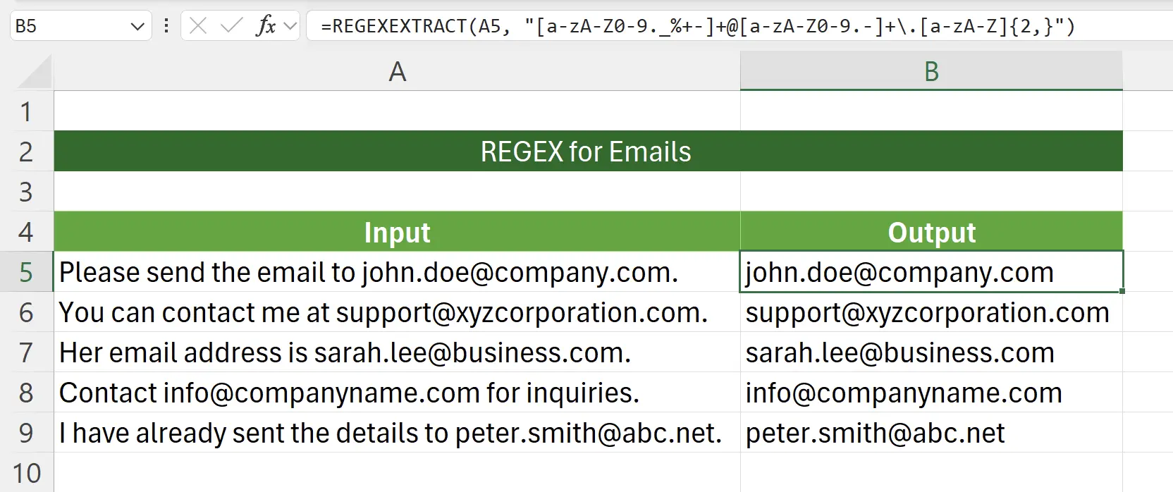 Common Regular Expressions