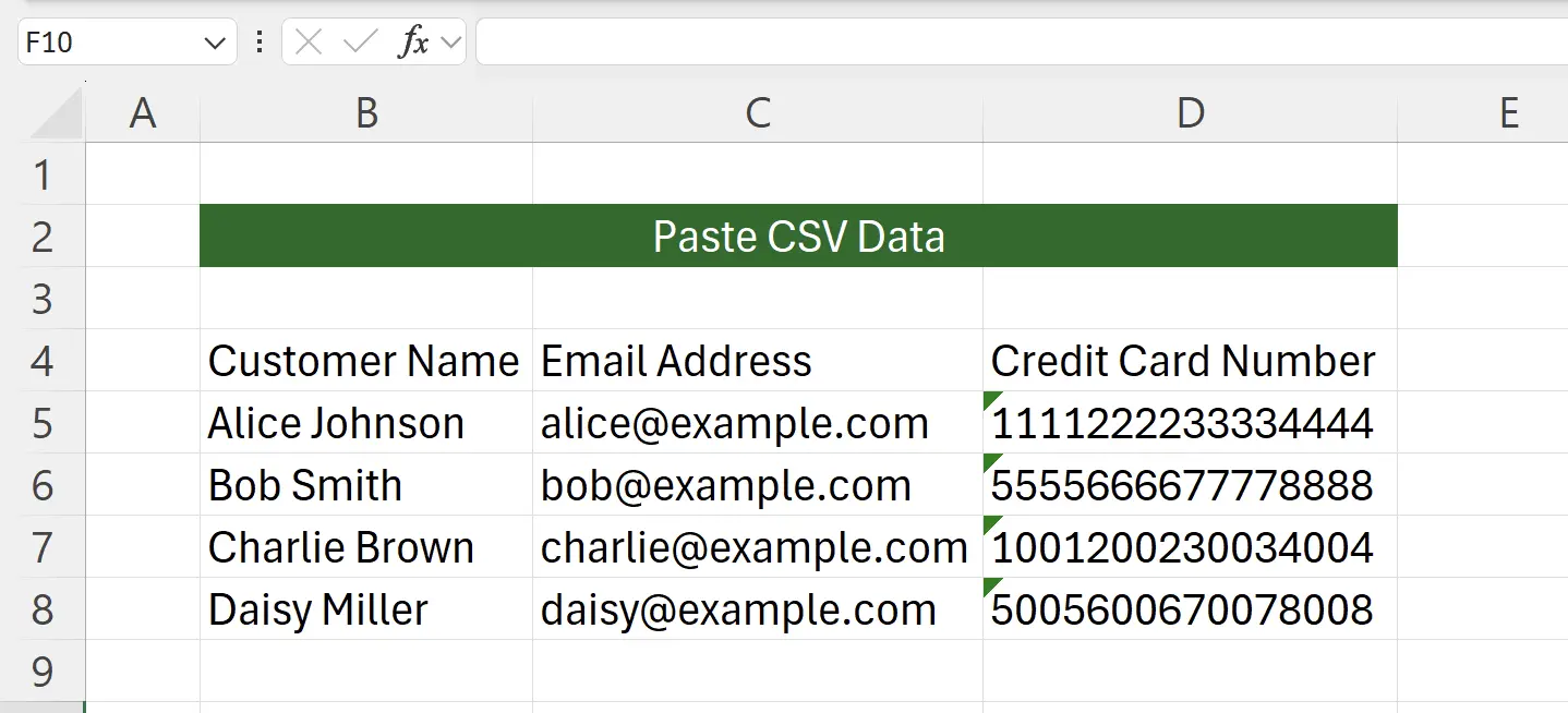 CSV (Comma-Separated Values) Format
